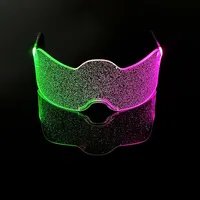 Lunettes en PVC lumineuses LED néon colorées Cyberpunk Accessoire de fête Lunettes lumineuses Halloween Noël Saint-Valentin Décoration de bar lumineuse