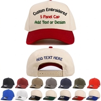 Gorra de Béisbol Personalizada al por Mayor, Estilo Americano, 5 Paneles, 100% Algodón, Bordada, Unisex, con Logotipo en el Panel Frontal, Lavada