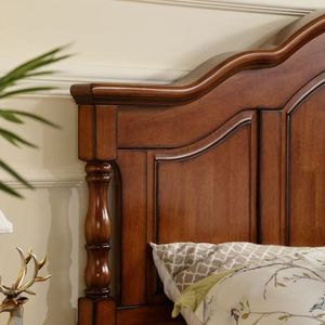 Solid 1.8 Meter & 1.5 <b>Beds</b> for King <b>Size</b> Hotel Villa American Retro Design Classical Wood BCV158 Solid Wood <b>Bed</b> <b>Frame</b> BCV158 - Product Image 3