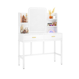 Ningbo Hongzi Makeup Vanity <b>Table</b> With Lighted <b>Mirror</b> Storage Commercial Use - Product Image 1