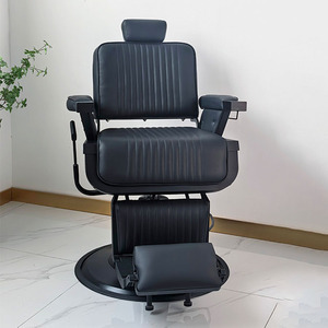 Sillón de Barbería Hidráulico de Cuero Moderno, Rotación de 360 Grados, Base Ajustable en Altura, Diseño Contemporáneo y Duradero para Salones Comerciales - Product Image 4