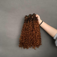 Extensions de cheveux vierges vietnamiennes de qualité supérieure, doublement étirées, cuticules alignées, boucles Funmi Pixie, couleur T4/30