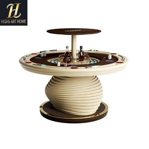 Mesa de póquer redonda violeta, mesa de póquer para interiores con elevador eléctrico, juego multijugador personalizable, mesa de cartas de madera maciza para Villa <span class=keywords><strong>Club</strong></span> - Product Image 4