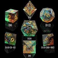 Jeu de dés en résine polyédrique logo personnalisé pour le jeu de société DND RPG Dragon et Donjons jeu de rôle dés de jeu de société