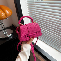 Sac à Main Populaire en Cuir PU pour Femme, Élégant Sac à Bandoulière Vintage Motif Treillis, Mini Sacs de Luxe pour Femmes