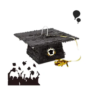 Pafu fornecimento de festa de 16*7cm, chapéu de graduação preto, classe de pinata para decoração de festa 2020, lembranças