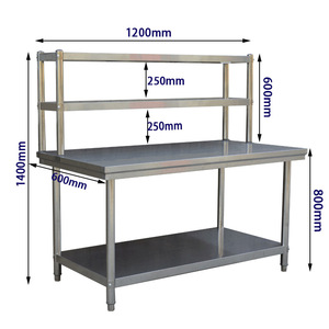 Wholesale Stainless <strong>Steel</strong> Prep Table Heavy Duty Commercial Workbench with Adjustable <strong>Shelving</strong> for Restaurant Supply - Product Image 5