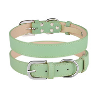 Colliers pour chiens en cuir PU souple personnalisés, durables et best-sellers, colliers pour chats en PU mignons, couleur unie, classiques et confortables