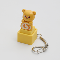 2026 MG KC-168 Porte-clés anti-stress 2-en-1 avec figurine amovible, motif ours de dessin animé, utilisable comme capuchon de clavier artisanal personnalisé et outil anti-anxiété