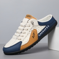Chaussures décontractées pour hommes, style sport, tendance mode, en cuir respirant, à lacets, baskets de travail durables, antidérapantes, amortissantes, printemps-automne