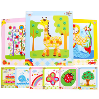 Kit d'artisanat éducatif avec boutons pour enfants, puzzle mosaïque DIY, jouet cadeau