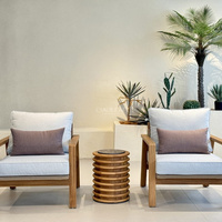 Fauteuil de jardin en bois rembourré pour terrasse, balcon et hôtel