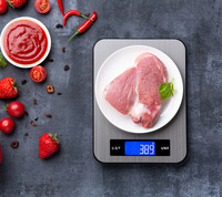 Balance de cuisine électronique intelligente en acier inoxydable avec alimentation par piles pour usage domestique, précision 5 kg/1 g, pesage alimentaire et support OEM