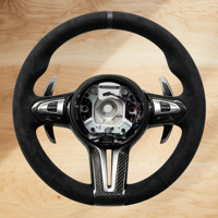 Volant en daim noir avec garniture en fibre de carbone et logo CS creux pour BMW 320 525 F10 F20 F30 F15 F25 F07 F01 F82 M3 M4 M5 M6