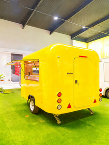 Promotion : Mini Food Truck, Chariot à Hot-dogs et Glaces, Remorque Alimentaire pour Pizza et BBQ <span class=keywords><strong>de</strong></span> <span class=keywords><strong>Rue</strong></span>, Petit Chariot Alimentaire Rond - Product Image 4