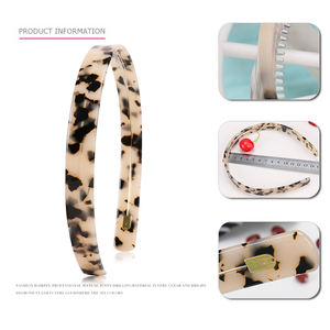 Bandeau en acétate personnalisé Largeur 1.5cm Bandeau en acétate de cellulose lisse Bandeau pour femmes à imprimé écaille de tortue et léopard - Product Image 3