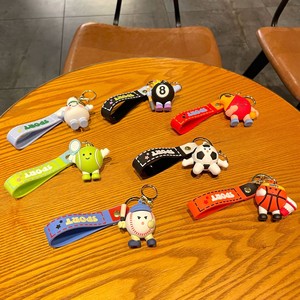 Wholesale Cheap Gifts Promotional Creative Cartoon School Bag Pendant Ball Soccer Tennis Accessories Souvenir Rubber Keychain