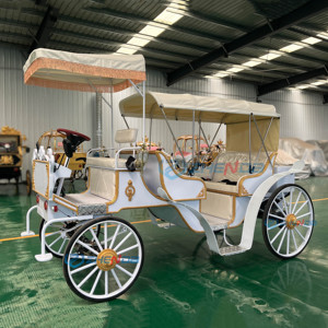 รถม้าหรูหราคุณภาพสูงแบบกำหนดเอง รถม้าไฟฟ้าสำหรับงานแต่งงาน รถม้าราชวงศ์ 4 ล้อ - Product Image 5