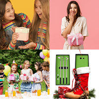Ensemble de stylos à bille sur le thème du golf, durable, portable, mini club de golf, putter, cadeau amusant, fournitures de bureau, boîte cadeau