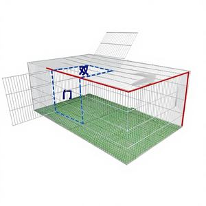 <span class=keywords><strong>Cage</strong></span> d'élevage renforcée et sécurisée pour oiseaux (pigeons, poulets, cailles) à usage domestique, en fil de fer galvanisé, assemblée, <span class=keywords><strong>avec</strong></span> mailles de 1,5 cm - Product Image 1