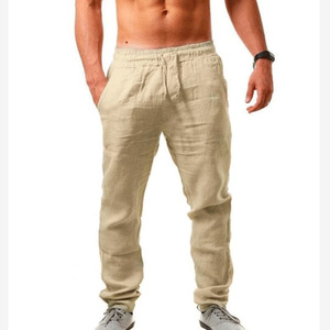 <span class=keywords><strong>Pantaloni</strong></span> lunghi <span class=keywords><strong>da</strong></span> <span class=keywords><strong>uomo</strong></span>, <span class=keywords><strong>pantaloni</strong></span> larghi e leggeri, Casual <span class=keywords><strong>da</strong></span> spiaggia, <span class=keywords><strong>pantaloni</strong></span> <span class=keywords><strong>da</strong></span> Streetwear in cotone dritto e traspirante - Product Image 2