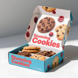 Boîte d'emballage <span class=keywords><strong>pour</strong></span> biscuits personnalisée, imprimée, en matériaux recyclés, de qualité alimentaire, <span class=keywords><strong>pour</strong></span> l'expédition de biscuits, en carton ondulé, boîte d'expédition postale - Product Image 2