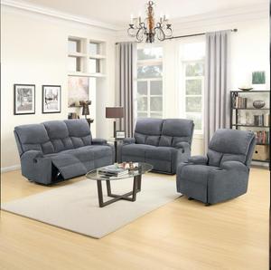 Juego de Sofás Reclinables Modernos de Tela Personalizados 3+2+1, Extensibles, con Portavasos y Silla Reclinable con Masaje 6007, Venta al Por Mayor - Product Image 1