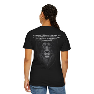 T-shirt tinta in abbigliamento Unisex con fede coraggiosa Deut. 31:6 corona di spine croce - Product Image 3