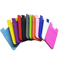 Portefeuille adhésif en silicone monocouche pour téléphone avec fente pour cartes, modèle HX OLIVER, design créatif, rangement numérique