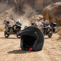 Casque de moto rétro en fibre de carbone, ouvert, léger, respirant, homologué 3C, trois-quarts