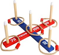 Leeres tragbares Ringwurfspiel mit individuellem Logo, Holzstift-Set für Eigenmarken, Familiengeschenk, Großhandel, Weiterverkauf