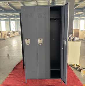 Black Modern 3-Door Steel Wardrobe Locker with <b>Square</b> <b>Key</b> Lock and Clothes Hook New Design Metal Locker with Feet Leg - Product Image 6