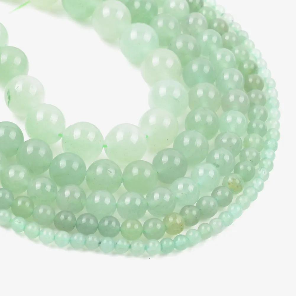 Perles rondes en pierre naturelle <span class=keywords><strong>Aventurine</strong></span> verte pour bijoux, accessoires pour la fabrication de colliers et de bracelets, 4/6/8/10/12mm