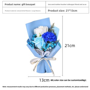 Bouquet di Fiori Artificiali di Garofani Fatti a Mano con Confezione Regalo, Decorazione per la Festa della Mamma e Compleanno di <span class=keywords><strong>Moglie</strong></span>, Regalo per la Festa della Mamma - Product Image 4