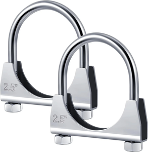 Colliers de serrage en U pour silencieux, pour tuyau de 62 mm de diamètre, lot de 2 colliers de serrage en U de type selle - Product Image 5