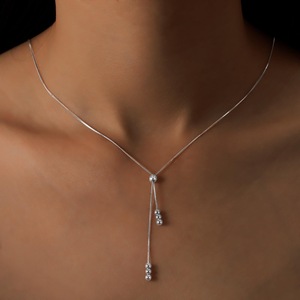 Collana con Nappa di Perline Rotonde in Rame, Choker Regolabile Stile Sportivo, Catena in Bambù Unisex Design <span class=keywords><strong>Felpa</strong></span> - Product Image 1