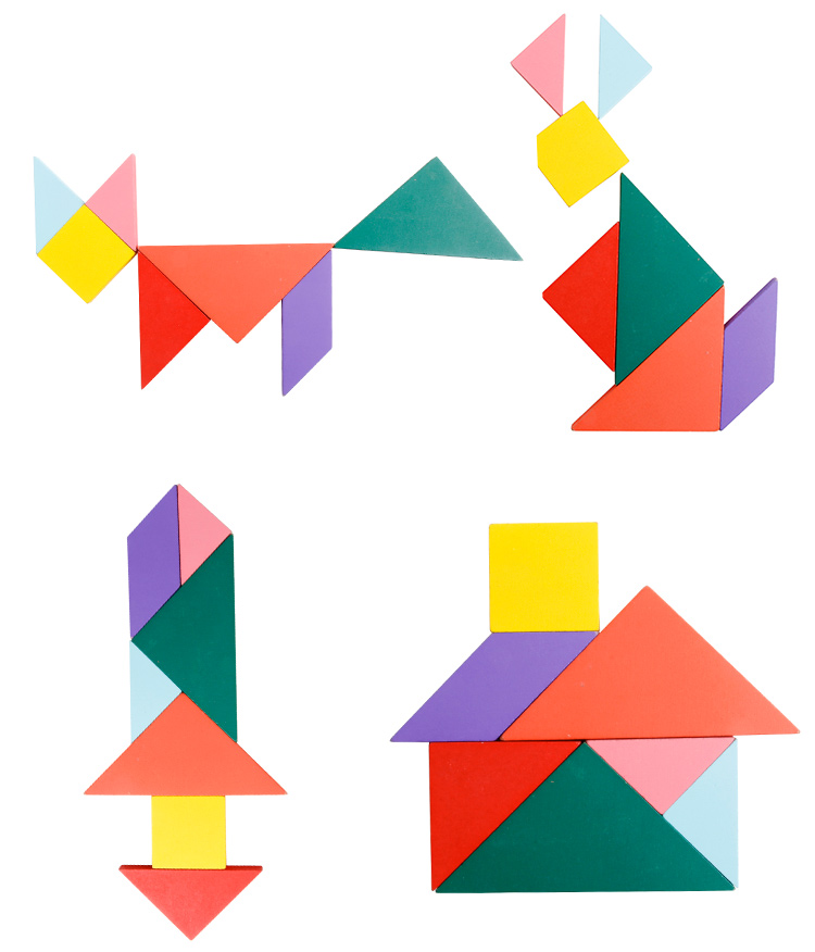 7件七巧板益智新游戏益智玩具高品质彩色木制制造商直销儿童木制可