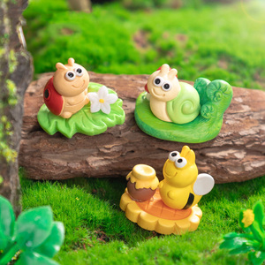 Figurines miniatures d'abeilles, escargots, coccinelles, mini-animaux en résine, figurines artisanales, ornements pour micro-paysage, décoration de jardin féerique - Product Image 4