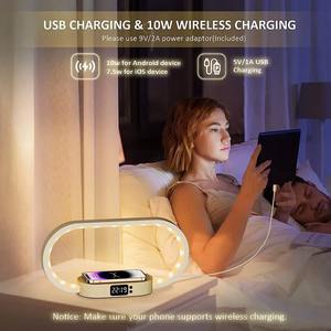 Support de chargeur sans fil multifonction, horloge, lampe de bureau LED, veilleuse, Port USB, Station de charge rapide, station d'accueil pour iPhone Samsung - Product Image 4