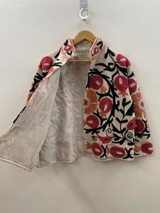 TNT Suzani Veste brodée à la main Manteau Kashmiri Veste courte brodée Kashmiri Veste courte col mandarin Manteau bohème - Product Image 2