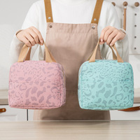 Bolsa Térmica Porta Alimentos con Estampado de Leopardo para Oficina o Escuela, Bolsa de Picnic Reutilizable con Aislamiento de Aluminio