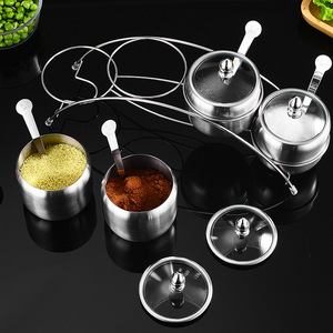 304 Stainless Steel <b>Spice</b> <b>Jar</b> Set With Metal Lid Airtight Storage For Solid Seasonings Kitchen Use - Product Image 3
