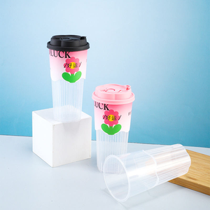 Customized Logo 16oz 500ml 700ml Clear Disposable PP <b>Plastic</b> <b>Cup</b> with Lid Single Wall Style for Cold Milk Tea Drinks - Product Image 3