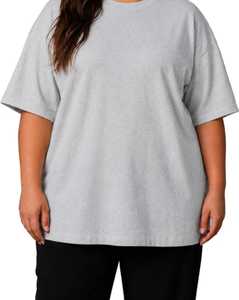 เสื้อยืดโอเวอร์ไซส์ผู้หญิงทรงพอดีตัวสำหรับฤดูร้อน คอกลม แขนสั้น ระบายอากาศได้ดี สไตล์สตรีทแฟชั่น - Product Image 5