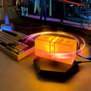 Télécommande Moderne <span class=keywords><strong>360</strong></span>° en Gros °   Décoration de bureau rotative, lampe à LED magnétique 3D flottante, billets de banque en lévitation, lampe à dollars flottants - Product Image 2