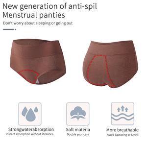 Ropa Interior Menstrual a Prueba de Fugas para Mujer, Reutilizable, para Flujo Abundante, Cintura Alta, Absorbente, 72% Nailon, 28% Elastano, Tallas XS-XL - Product Image 6