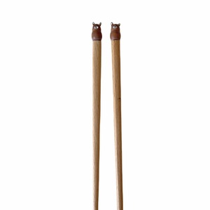 Palillos de madera de haya con diseño de animales adorables de 18 cm para niños, diseño de dibujos animados, forma redonda, juego de vajilla infantil - Product Image 5