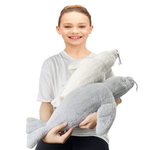 Peluche Antistress Ricamato Grigio a Forma di Foca, Super Morbido, Imbottito in Cotone PP, Tessuto in Poliestere, Regalo di Compleanno - Vendita Calda - Product Image 6