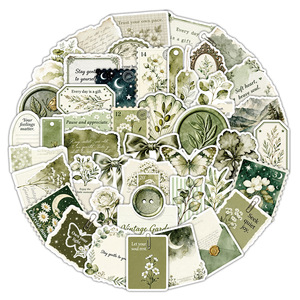 50 autocollants <span class=keywords><strong>vintage</strong></span> style ferme en papier, personnalisés, esthétique papier vieilli, nostalgiques, girly, créatifs, pour voiture, guitare, OEM - Product Image 3