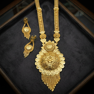 Wholesale Women's 14K 18K 24K Micro Gold Plated Brass Wedding <b>Necklace</b> and Earrings Set Traditional Design <b>Long</b> 24-inch Jewelry - Product Image 1